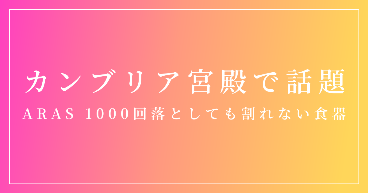 カンブリア宮殿で話題のARAS(エイラス)1000回落としても割れない食器